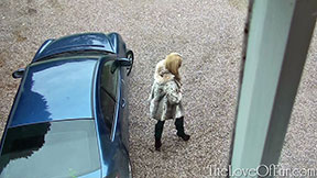 Natalia Forrest outside in her lynx fur jacket